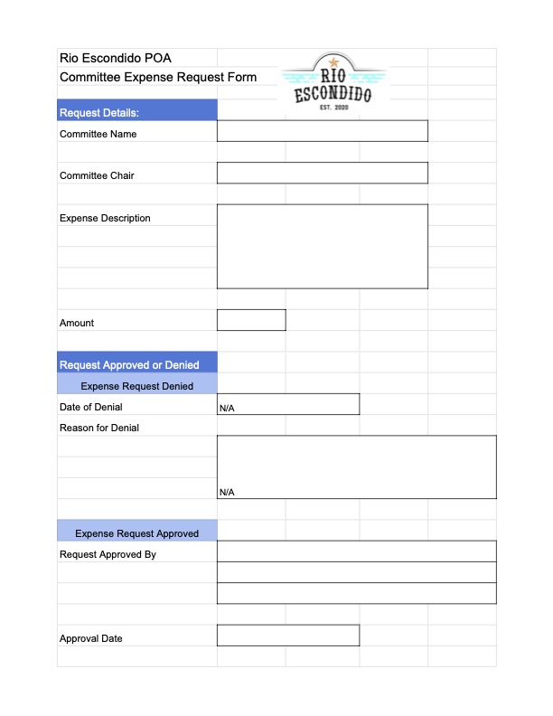 Committee Expense Request Form