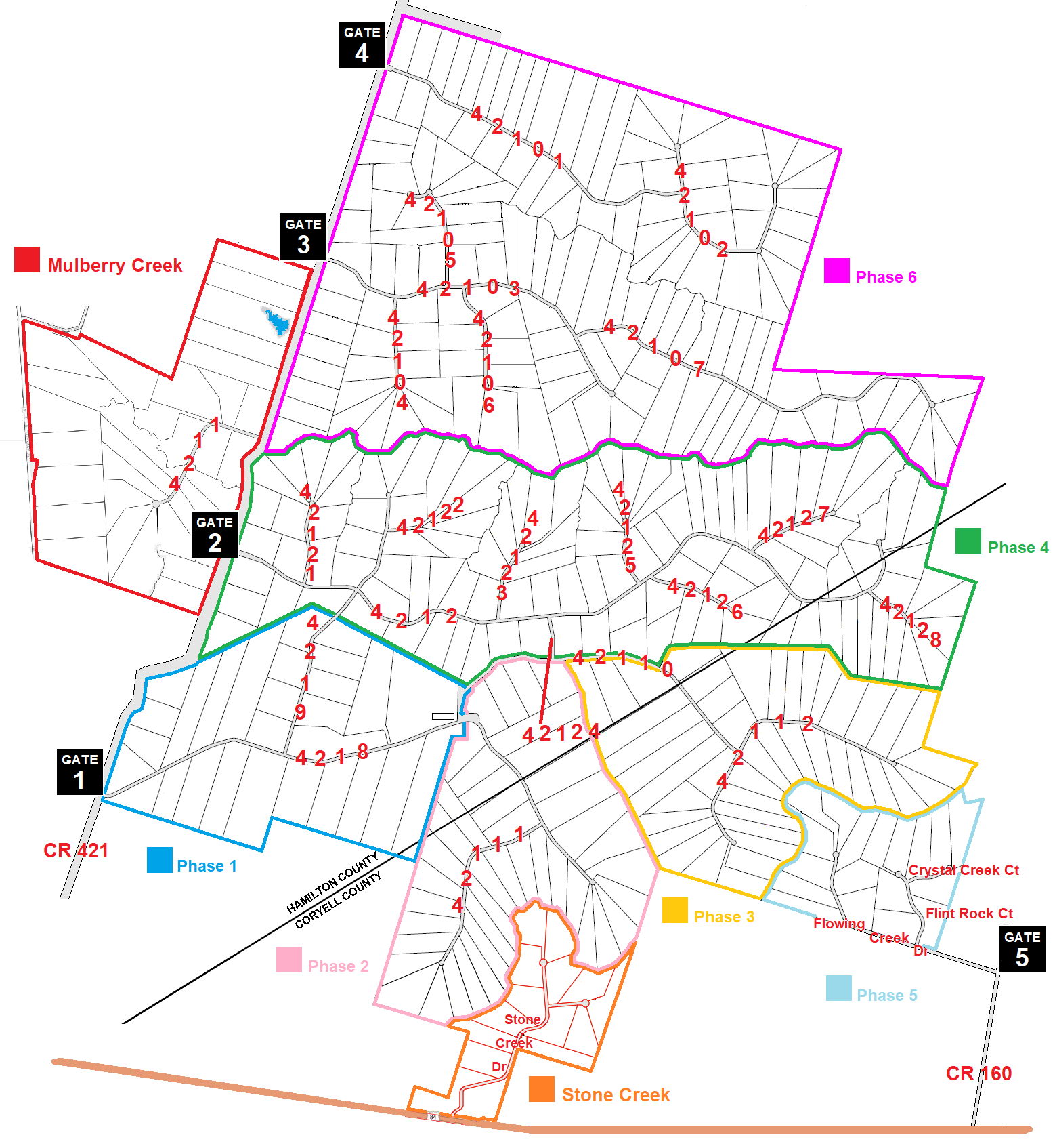 Map of Road Names & Gates